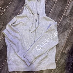 Calvin Klein Light Gray Hoodie with Logo